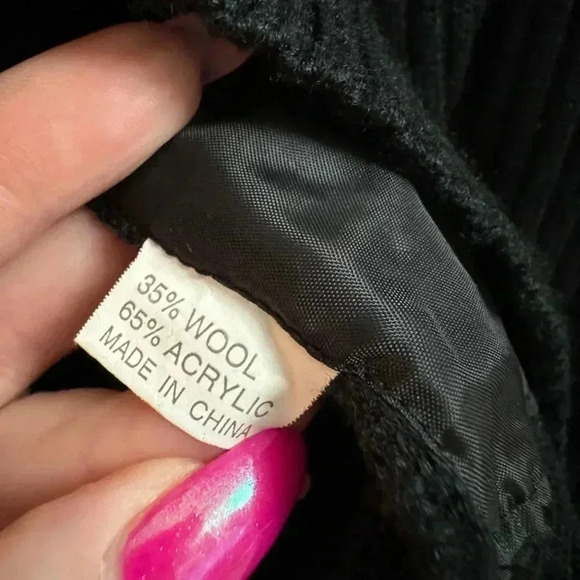 VTG Embroidered Beaded Wool Suede Fitted  Zip Up Jacket Sweater Grannycore Fun - Picture 8 of 16